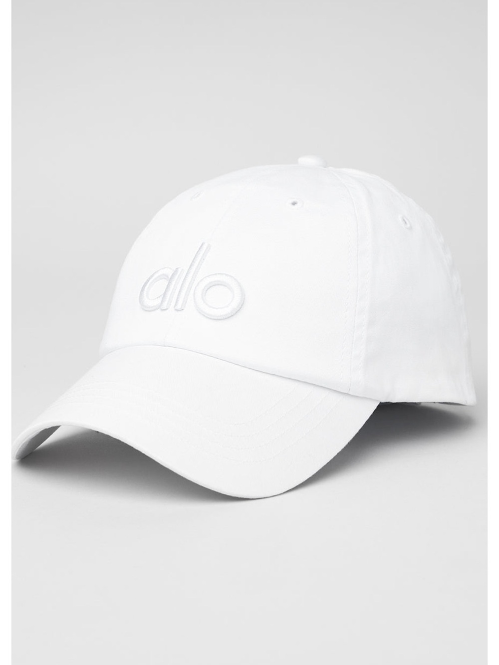 ALO Yoga White Embroidered Logo Cap